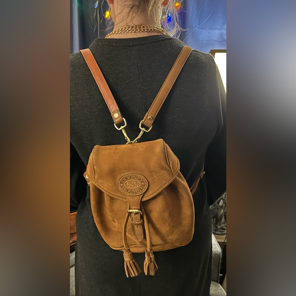 Dooney & Bourke vintage nubuck leather backpack. Offers welcome.